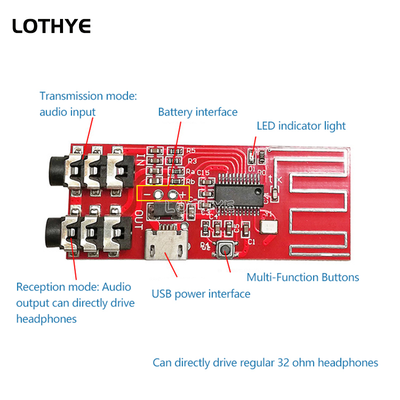 Modular Power Supply - Bluetooth 5.0 Стерео Bluetooth-передатчик/приемник Модуль Bluetooth-наушников