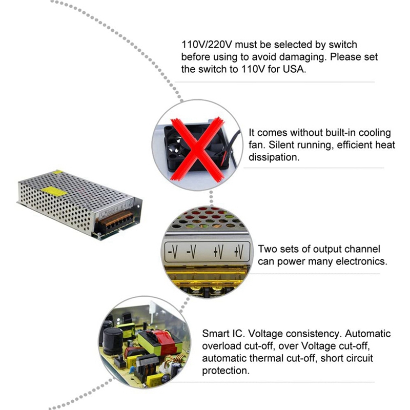 Блок питания/трансформатор DC  – обзор и цена Dc Power Supply 12V